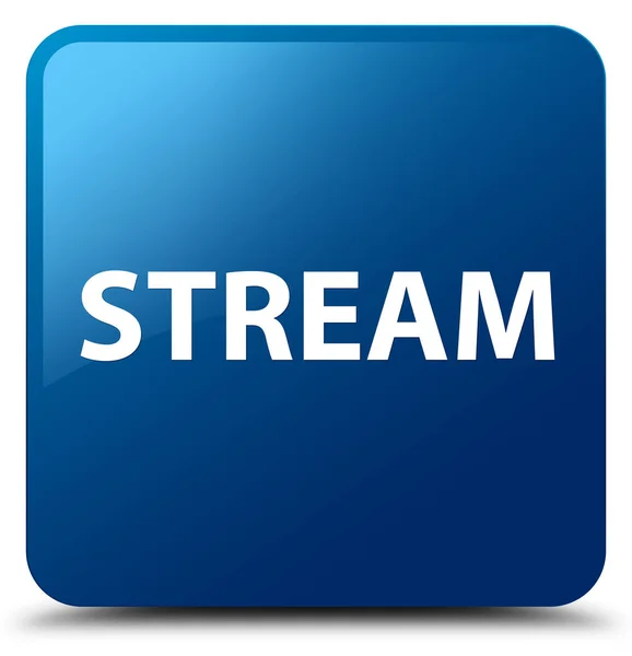 Stream botão quadrado azul — Fotografia de Stock