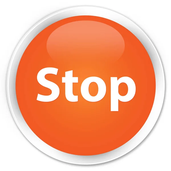 Premium pomarańczowy, okrągły przycisk Stop — Zdjęcie stockowe