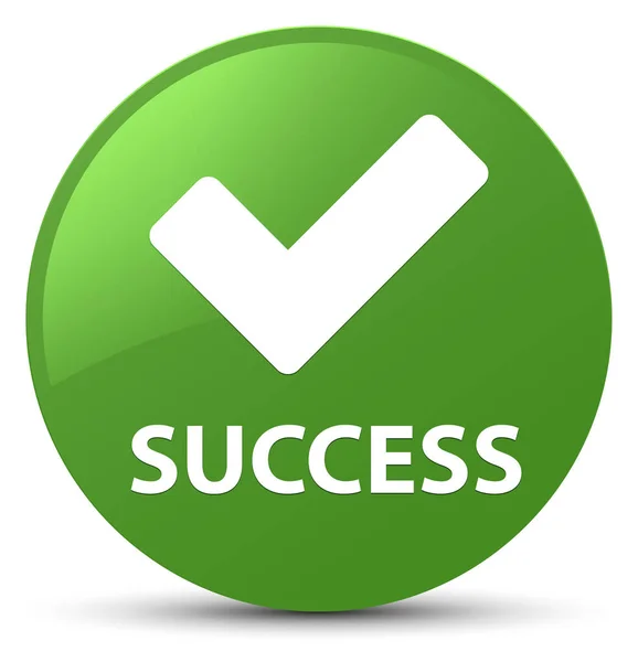 Успіх (правильна піктограма) м'яка зелена кругла кнопка — стокове фото