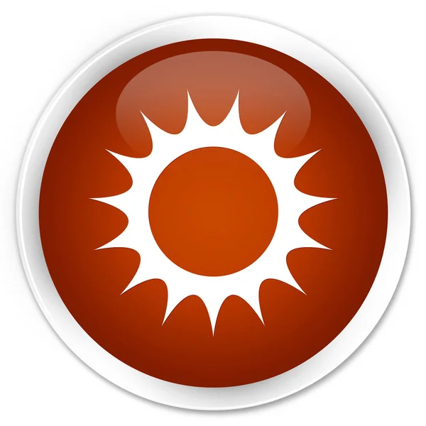 Ícone de sol botão redondo marrom prémio — Fotografia de Stock