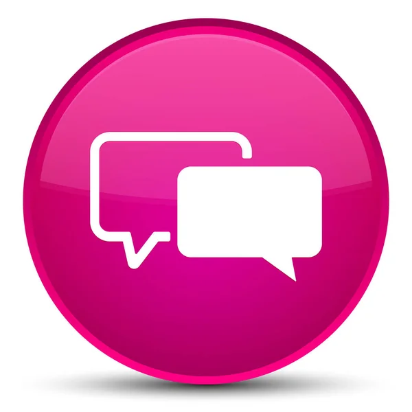 Иконка отзывов специальная розовая круглая кнопка — стоковое фото