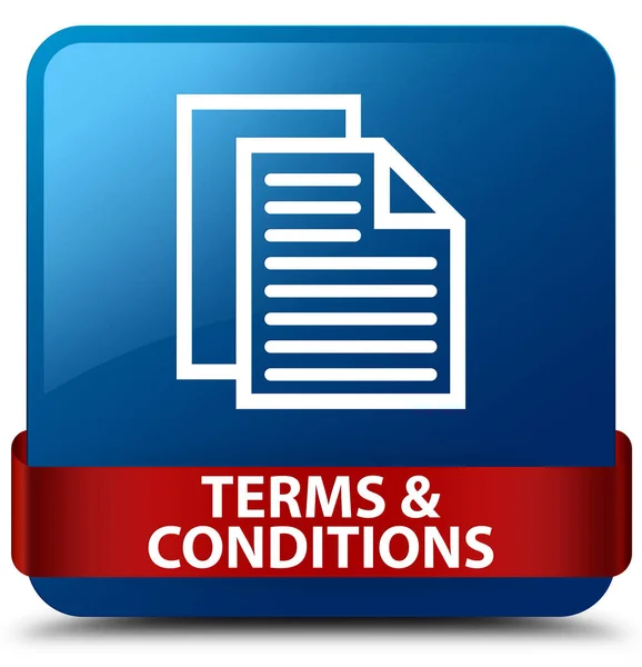 Terms and conditions (pages icon) blue square button red ribbon