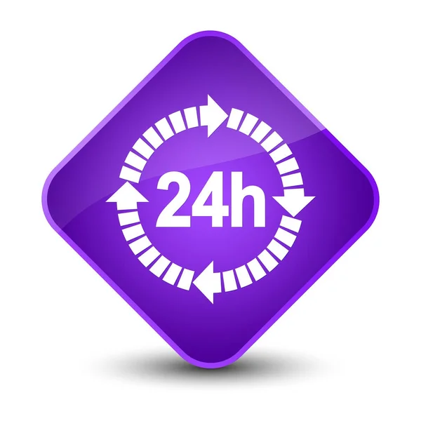 24 hours delivery icon elegant purple diamond button — Stock Photo, Image