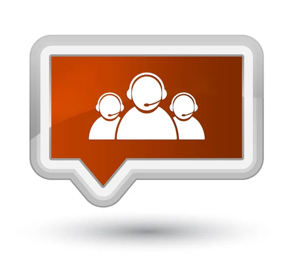 Customer care team icon prime brown banner button
