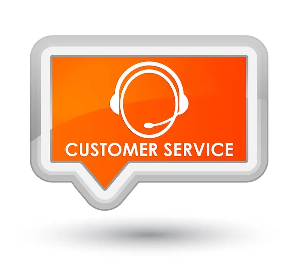 Customer service (customer care icon) prime orange banner button — Stock Photo, Image