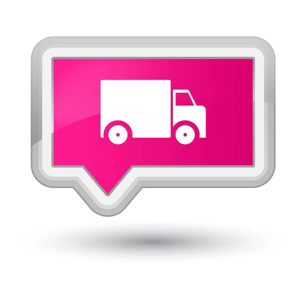 Dostawy samochodów ciężarowych ikona prime różowy transparent przycisk — Zdjęcie stockowe