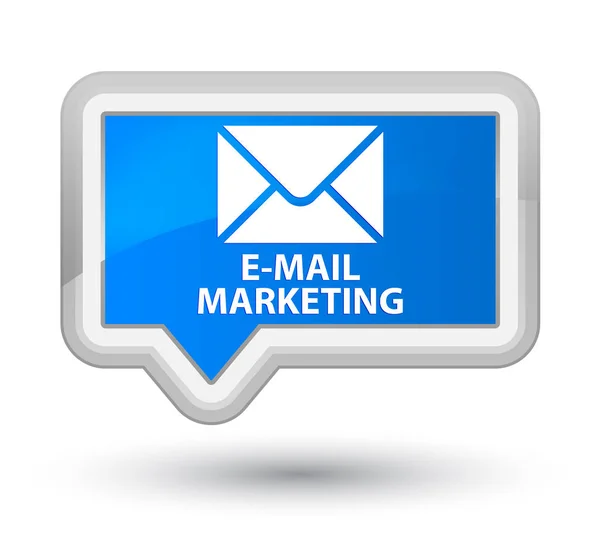 E-mail marketing primo cian pulsante banner blu — Foto Stock