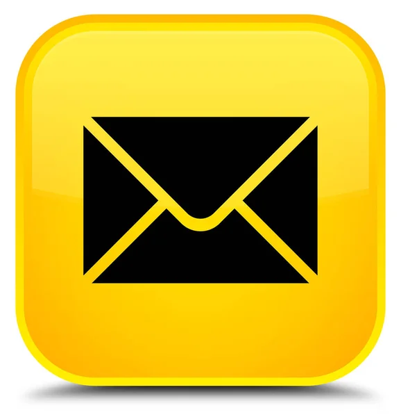 Ícone de e-mail botão quadrado amarelo especial — Fotografia de Stock