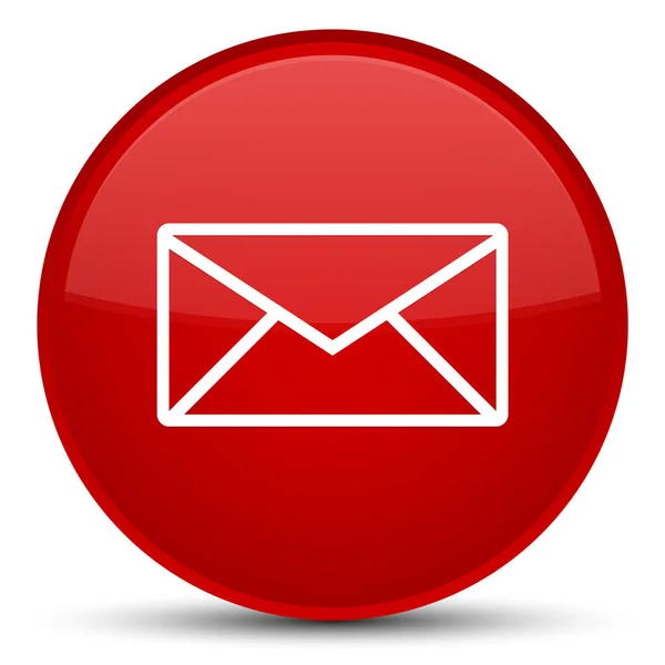 电子邮件图标特殊的红色圆形按钮 — 图库照片