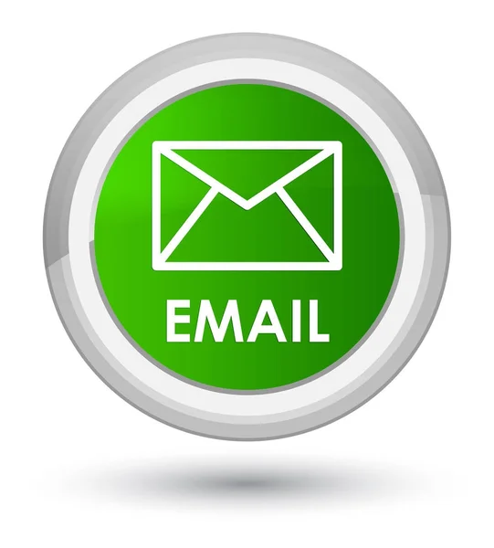 E-mail: prime groene ronde knop — Stockfoto