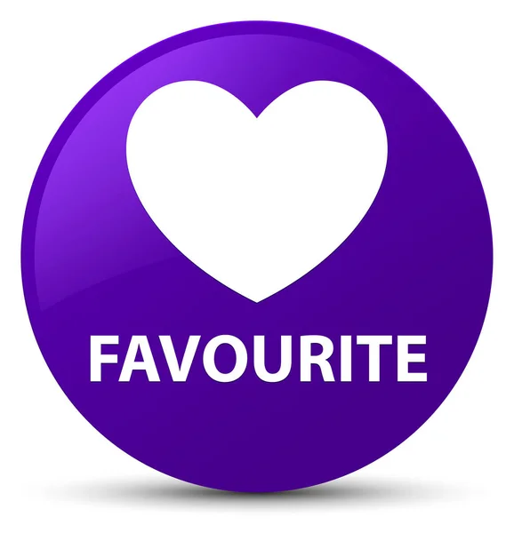 Favourite (heart icon) purple round button — Stock Photo, Image