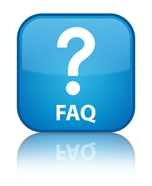 Faq (question icon) special cyan blue square button — Stock Photo, Image
