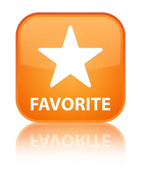 Favori (icône étoile) bouton carré orange spécial — Photo