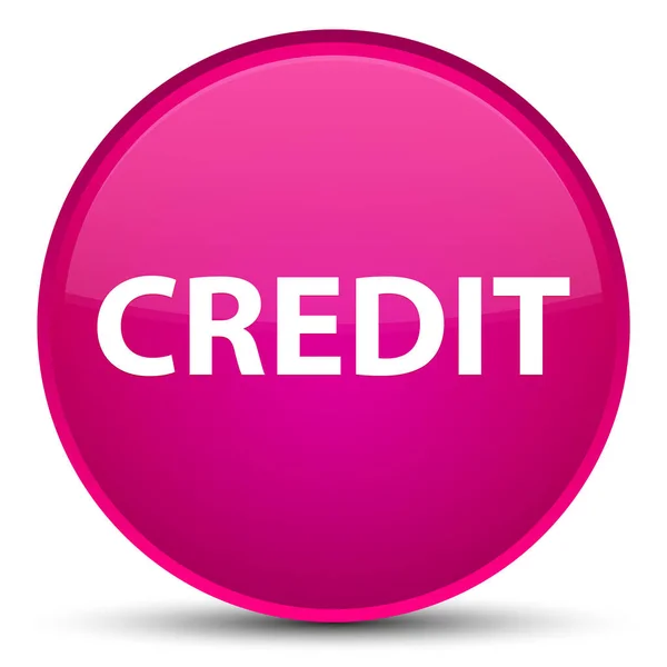 Kreditní speciální růžové kulaté tlačítko — Stock fotografie