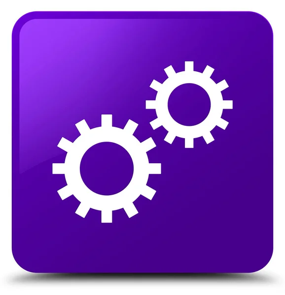 プロセス アイコン紫正方形ボタン — ストック写真