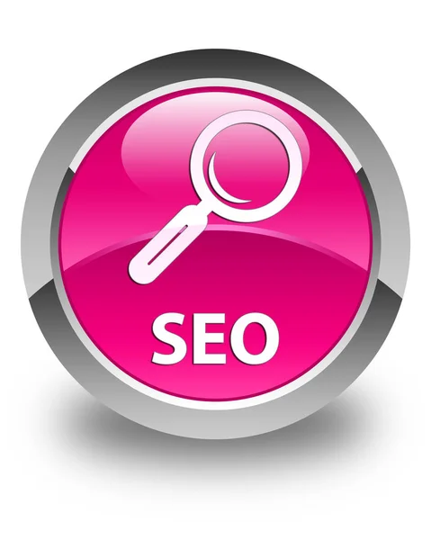 Seo glossy pink round button — Stock Photo, Image