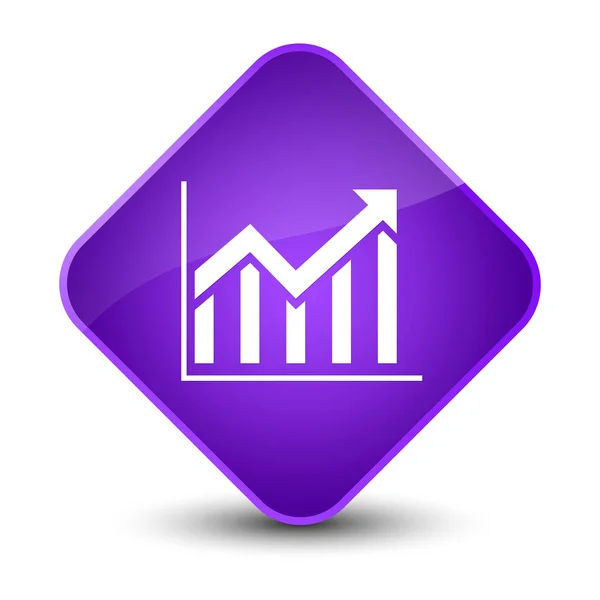 Estadísticas icono elegante botón de diamante púrpura —  Fotos de Stock