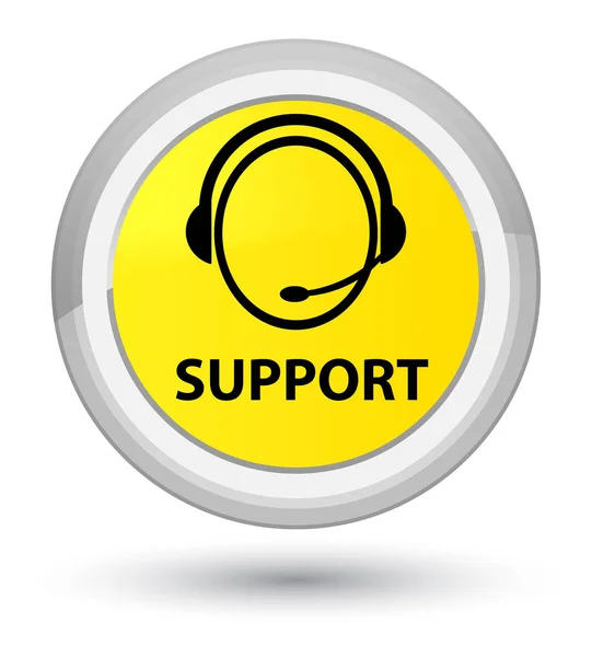 Support (customer care icon) prime yellow round button — Stock Photo, Image