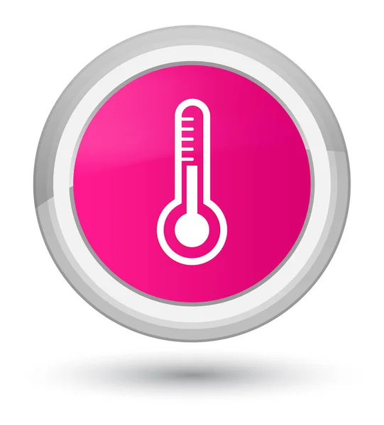 Символ термометра - розовая круглая кнопка — стоковое фото
