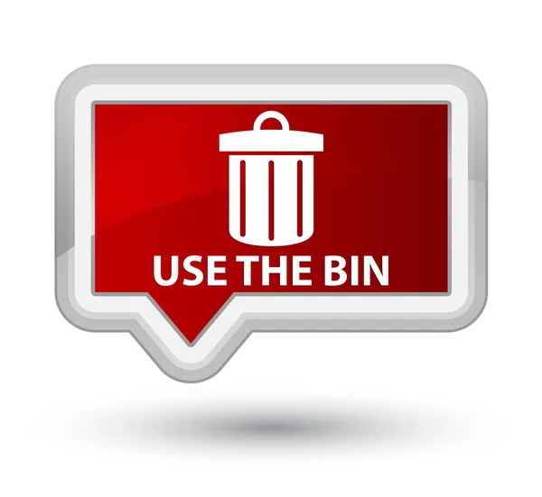 Gebruik de knop van de eerste rode vlag bin (prullenbakpictogram) — Stockfoto