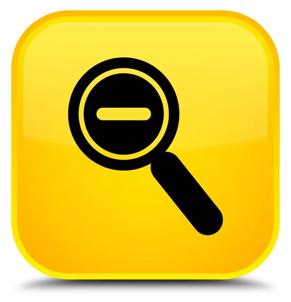 Pictogram speciale gele vierkante knop Uitzoomen — Stockfoto