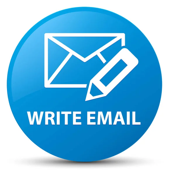 Escriba el botón redondo azul cian del email —  Fotos de Stock