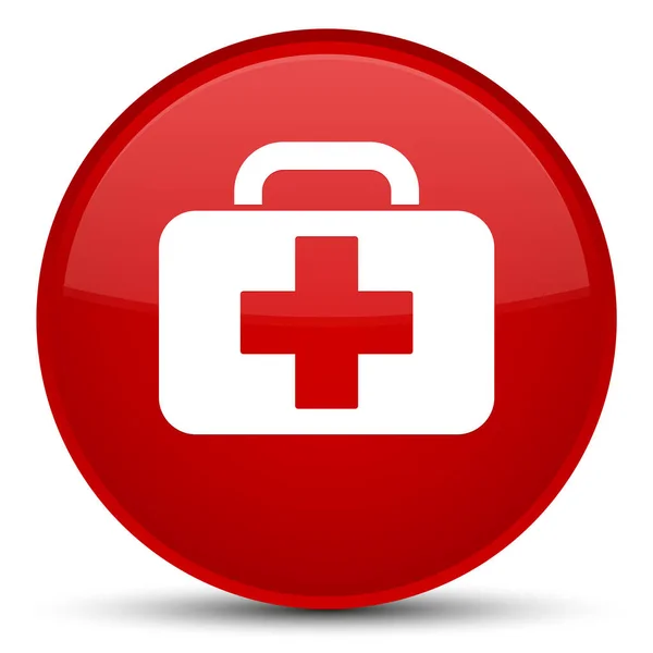 Medical bag icon special red round button — Stock Photo, Image