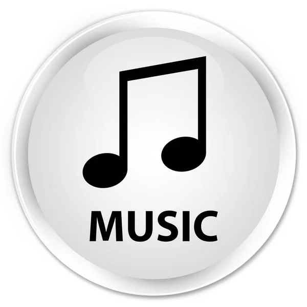 Música (ícone de melodia) botão redondo branco premium — Fotografia de Stock