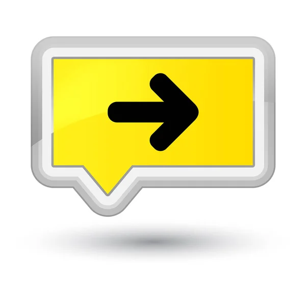 Следующая иконка со стрелкой главная желтая кнопка баннера — стоковое фото