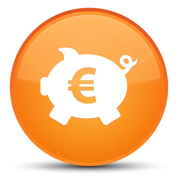 Piggy bank euro sign icon special orange round button — Stock Photo, Image