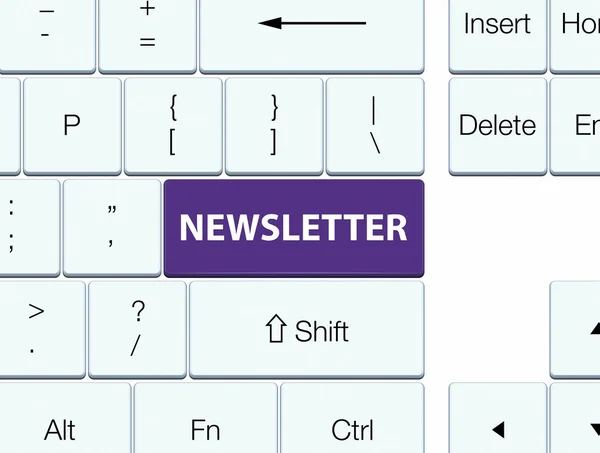 ニュースレター紫色のキーボード ボタン — ストック写真