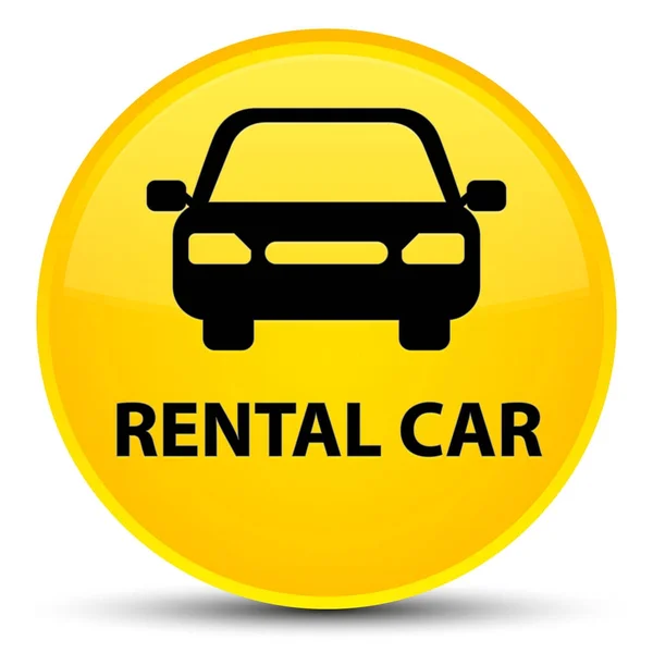 Rental car special yellow round button — Stock Photo, Image