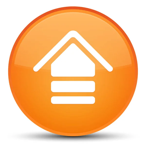 업로드 아이콘 특별 한 오렌지 라운드 버튼 — 스톡 사진