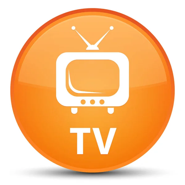 电视特殊橙色圆形按钮 — 图库照片