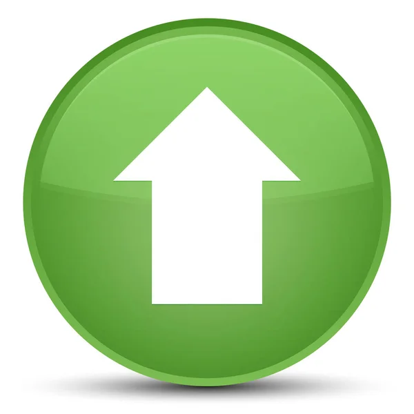 Nahrát šipku ikony speciální měkké zelené kulaté tlačítko — Stock fotografie