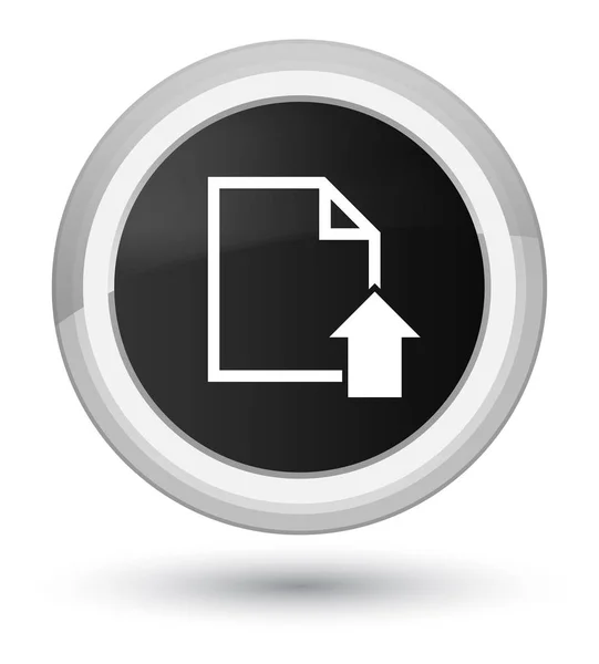 Carregar documento ícone primo botão redondo preto — Fotografia de Stock