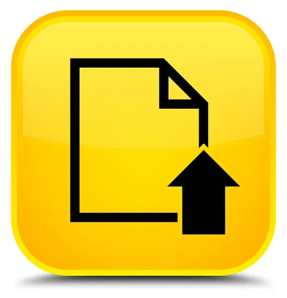 업로드 문서 아이콘 특별 한 노란색 사각형 버튼 — 스톡 사진