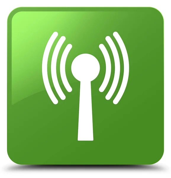 Значок сети Wlan soft green square button — стоковое фото