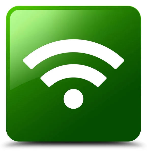 Wifi icono verde botón cuadrado —  Fotos de Stock