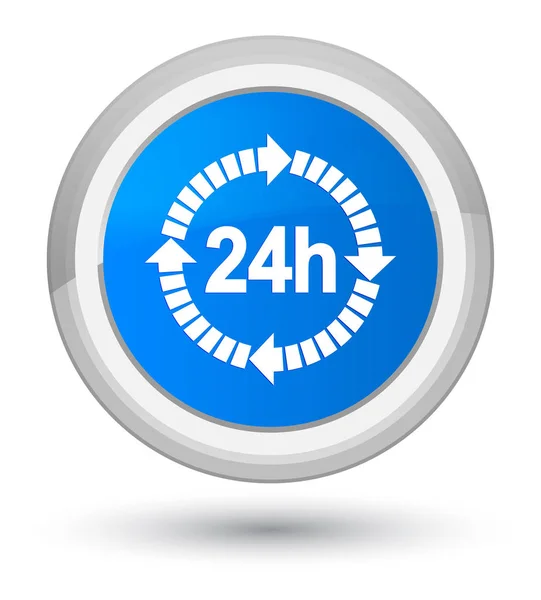 24 hours delivery icon prime cyan blue round button — Stock Photo, Image