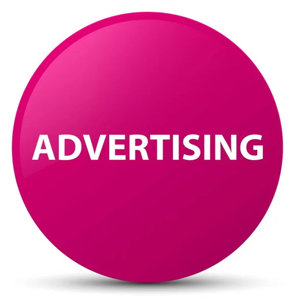 Reklam rosa runda knappen — Stockfoto