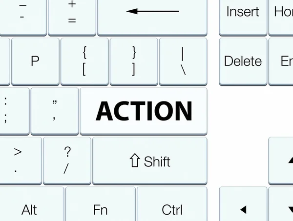 Action touche clavier blanc — Photo