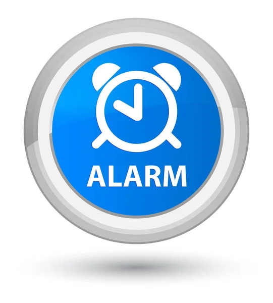 Alarm prime cyan niebieski okrągły przycisk — Zdjęcie stockowe