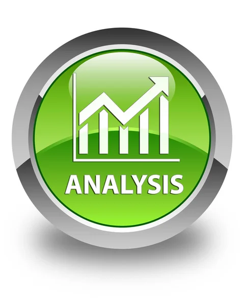Analysis (statistics icon) glossy green round button — Stock Photo, Image