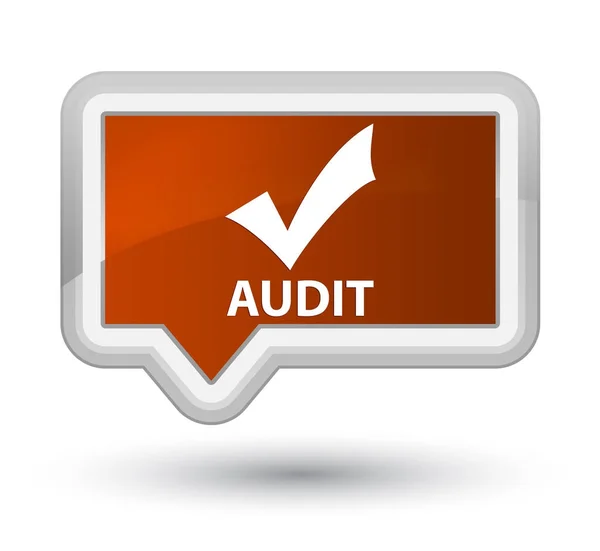 Auditoria (validar ícone) botão banner marrom principal — Fotografia de Stock