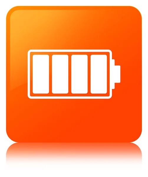 Batterij pictogram oranje vierkante knop — Stockfoto