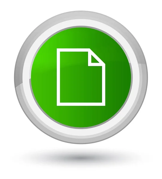 Lege pagina pictogram prime groene, ronde knop — Stockfoto