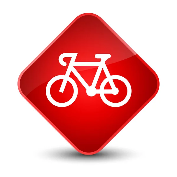 Przycisk czerwony diament elegancki ikona rowerów — Zdjęcie stockowe