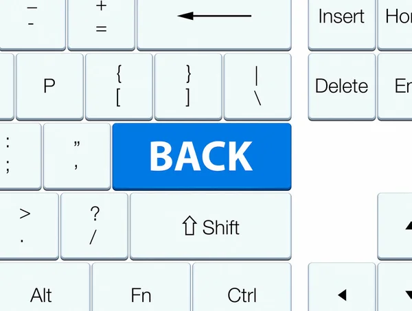 Back blue keyboard button — Stock Photo, Image