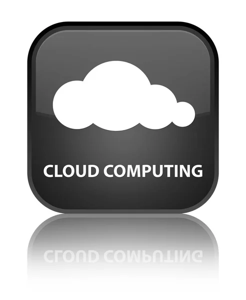 Cloud computing speciale pulsante quadrato nero — Foto Stock